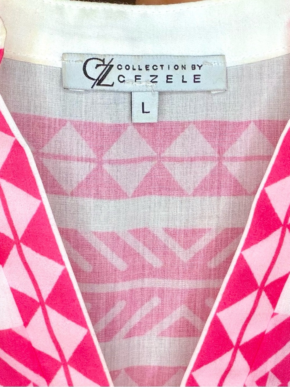 Zele White Maxi Dress with Hot Pink Embroidered Stripes - Picture 8 of 9